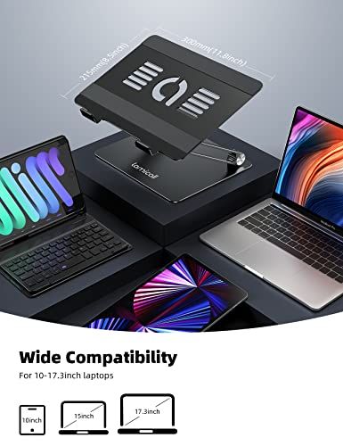 Lamicall Adjustable Laptop Stand, Portable Laptop Riser, Aluminum Laptop Stand for Desk Foldable, Ergonomic Computer Notebook Stand Holder for MacBook Air Pro, Dell XPS, HP (10-17.3'') - Black - color: 2-Black