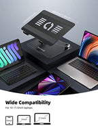 Lamicall Adjustable Laptop Stand, Portable Laptop Riser, Aluminum Laptop Stand for Desk Foldable, Ergonomic Computer Notebook Stand Holder for MacBook Air Pro, Dell XPS, HP (10-17.3'') - Black - color: 2-Black