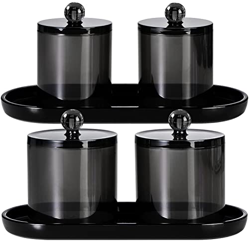 SheeChung Acrylic Vanity Tray Bathroom Storage Tray, 9.65 in x 4.5 in Catchall Holder, Countertop Sink Dispenser Organizer for Cabinet, Vanity, Shelf, Cupboard, or Closet Organization (2 Pack, Black) - color: Black Acrylic, size: 2 Pack (9.65" x 4.5" x 0.