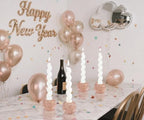 Vixdonos Round Resin Rhinestones Candlestick Holders Set of 3 Ceramic Candle Holder Bulk for Taper Candles,Rose Gold - color: Rhinestones-rose Gold