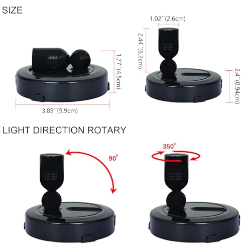 HAMVIDNE Battery LED Spotlight, Indoor Spotlights, Battery Powered Spot Lights with Remote, Up Lighting for Plants, Picture Light for Wall Art Display Dartboard Painting Artwork Accent-2Pack - color: Black