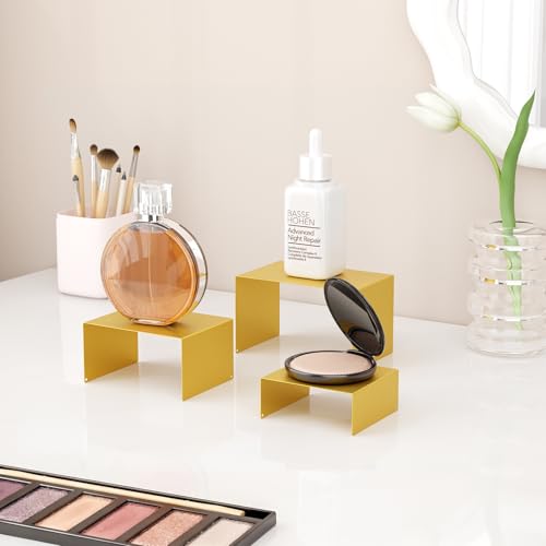 Gonice Metal Display Riser, 2 Sets Gold Display Stands for Dessert, Cupcake and Funko Pop Figures - color: gold