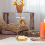 VOSAREA Magnetic Aromatherapy Candlestick - Unique Stainless Steel Rotating Tea Light Holder for Home D Cor and Candlelight Dinners