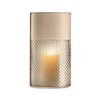 LSA International Wicker Taupe Vase 9.75”, Luxury Modern Lantern Decorative Glass Flower Holder with Textured Finish - size: 9.75"