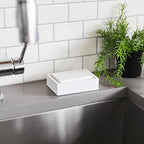 YEW DESIGN - Matte White Square Soap Dish for Bathrooms and Kitchens (Square White) - color: Matte White, size: Soap Dish Square