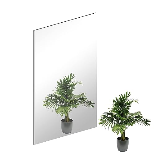 16 x 12'' Glass Wall Mirror Tile Self Adhesive Frameless High Clear Mirror Sheet Wall Decor for Bedroom, Living Room, Bathroom, Home Gym, Hallway, Door etc (1pcs) - size: 16" x 12" (1Pcs)