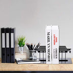 HEALLILY 1 Pair Chinese Bookends Ancient Asian Style Building Pattern Bookends Desktop Decorative Bookshelf Stationery Supplies for Children Adults