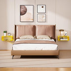 Acrylic Floating Nightstand, Bedside Table, Nightstand Shelf Wall Mounted Bedside Shelf (Yellow, Small) - color: Yellow
