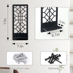 2 Pcs Black Metal Wall Art Bathroom Decor Candle Holder Wall Art Retro Line Wall Decor Living Room Minimalist Metal Wall-Mount Candle Sconces for Dining Room Bedroom Kitchen (Black-Retro)