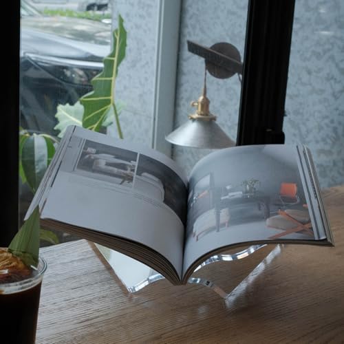 Clear Acrylic Book Holder, Wavy Edge Open Book Stand for Display and Reading Cookbook, Art Book, Bibles, Magazines (12.5” x 9.5" x 5.9”) - size: Large