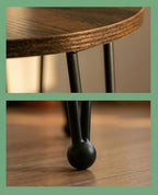 17 Inch Tall Metal Plant Stand Indoor,Heavy Duty Flower Pot Holder with 11.5 Inch Modern Round Board Table,Sturdy Metal Tripod Design Side Table,Matte Black - color: Walnut