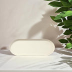 White Silicone Vanity Tray, 8.66x3.94 Inch Oval Food-Grade Counter Organizer, Dishwasher Safe Scratch-Proof Storage Tray for Jewelry Makeup Bathroom Desk - color: White