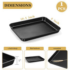 E-far Toaster Oven Tray, 10.5x8x1 Inch Nonstick Baking Cookies Sheet Pan for Oven, Small Metal Carbon Steel Baking Pan for Bacon Steak, Nontoxic & Easy Clean, Heat & Warp Resistant - size: 10.5x8x1 Inches