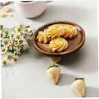 5.1 Inch Acacia Wood Round Tray with Raised Feet, Decorative Serving Tray for Jewelry, Keys, Candles, Rustic Home Decor for Vanity, Entryway Display