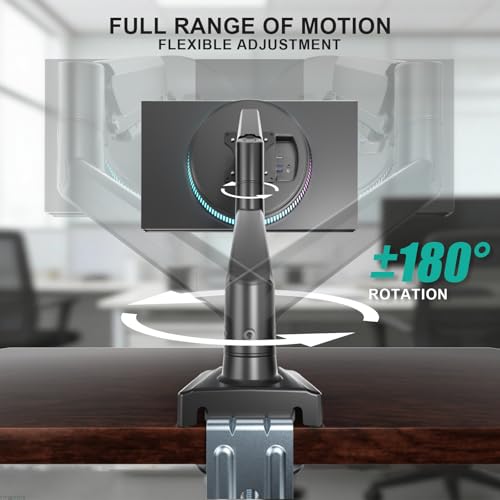 WALI Single Monitor Mount for 13-34 inch Screens, Adjustable Single Monitors Arm, Regular Screen up to 32 inch, 26.4lbs, Computer Monitor Stand for Desk, VESA 75/100mm (GSMP001N), Black - size: 13"-34", style: Single Arm