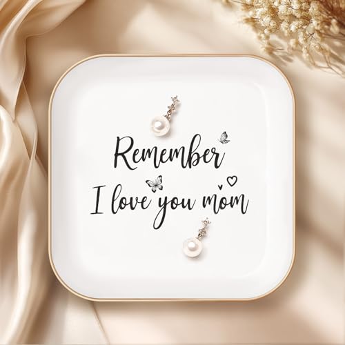 Birthday Gifts for Mom – Jewelry Tray with Heartfelt Message, Thoughtful Thanksgiving Gifts for Mom, Moms Birthday Gift Ideas, Trinket Jewelry Dish for Rings and Jewelry - style: Mom