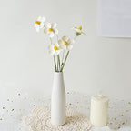 White Ceramic Bud Vase Tall Conic Flower Single Stem Vase Home Decorative Floral Centerpiece for Wedding and Office