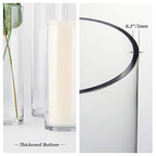 WGV Cylinder Vase, 3" W x 3" H, Clear Skinny Narrow Glass Candle Holder Bud Floral Container Planter Terrarium for Wedding Party Flowers Centerpieces Home Office Decor, 1 Piece - size: 3"x3"H