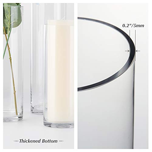 WGVI Quality Thick Clear Cylinder Glass Vase, 3" W x 5" H, Floral Container, Glass Candle Holder, Flower Vases, Wedding Centerpiece, Planter Terrarium, Table Top Home Décor Accent, 1 Piece - size: 3"x5"H