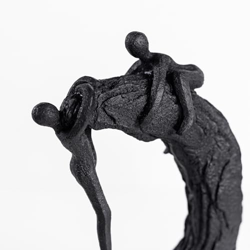 Hebdids Modern Art Sculpture - Living Room and Office Dynamic Climbing Wall Character Decoration, Black Statue,9 x 5.51 x 1.97inches Elegant Black Home Decoration Gift - color: Curved Climbing