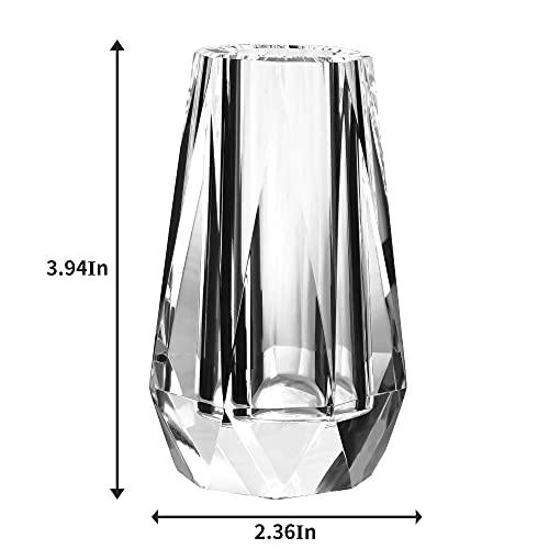 kitCom Flower Vase, Modern Mini Crystal Vase, Lead-Free Flower Vase, European Crafted for Table, Home Decoration, Wedding or Luxury Gifts, 2.4 x 2.4 x 4 Inches - size: 2.4×2.4×4 Inches