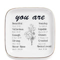 Catholic Christian Ring Tray Gifts , Ceramic Jewelry Dish with Bible Verses – Inspirational Keepsake Gift for Women & Girls, Perfect for Baptism, First Communion or Confirmation - style: Christian Gifts