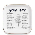Catholic Christian Ring Tray Gifts , Ceramic Jewelry Dish with Bible Verses – Inspirational Keepsake Gift for Women & Girls, Perfect for Baptism, First Communion or Confirmation - style: Christian Gifts