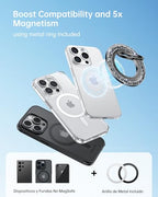 SYNCWIRE Magnetic Phone Ring Holder for MagSafe - Glitter Phone Grip Stand with 360° Rotation Finger Ring Kickstand Blingbling Compatible with iPhone 17 16 15 14 13 12 Pro Max MagSafe Accessories - color: Single Ring-1PCS-Glitter Black