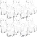 Yookeer 10 Pieces Acrylic Brochure Holder Stand Pamphlet Holder 8.5 x11 Clear Literature Display Rack Plastic Flyer Display Stand for Vendors, Brochure, Trifold, Magazine, Pamphlet, Booklets, Menu - size: 8.5"x11"