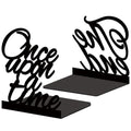 Unique Metal Bookends for Shelves Decorative Black Bookends 7x4.7x3.5 inch 1 Pairs/2 Pcs - style: Words