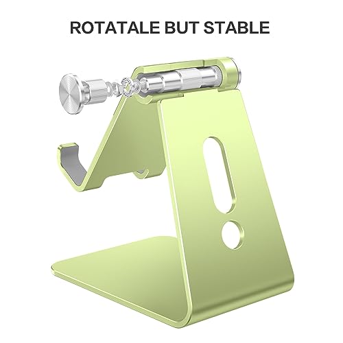 OMOTON Adjustable Cell Phone Stand, C2 Aluminum Desktop Phone Dock Holder Compatible with iPhone 15 14 13, SE, XR, 8 Plus 7 6, Samsung Galaxy, Google Pixel and More - color: Green