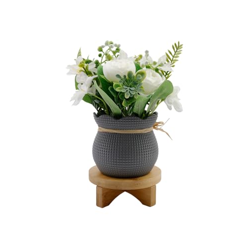 Oedema 4.45-inch Solid Wood Mini Plant Stand Short Flower Stand Round Plant Riser for Small Items, Flower Pot, Small Plant, Gift, Tabletop Decor, Office - size: 4.45inch/113mm