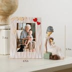 NAN ZAI NAN FANG Grandma Birthday Gifts Thoughtful Valentine Christmas for Grandma 5.9" Resin Sculpture Hand-Painted Grandmother Gifts from Grandkids Statues for Home Decor(Frame for Free) - style: Grandma and Child Set
