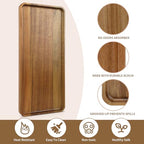 2 pcs 15.7" x 7" Large Solid Acacia Wood Serving Trays Rectangular Wooden Serving Platters Natural Wooden Boards for Bar Coffee Party - size: 15.7" x 7" x 1.2"