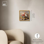 Art Remedy Cat Floral Vase Perfume Canvas Fashion Pet Art, Gold Frame, 12" x 12" - color: Gold Frame, size: 13"L x 13"W