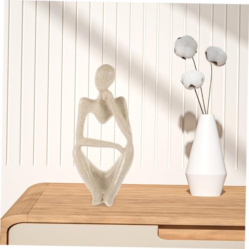 Homoyoyo Thinker Abstract Sculpture Thinker Statue for Living Room Office and Desktop Decor Minimalist Figurine Smooth for Modern Aesthetic Home Decoration
