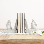 Bunny Rabbit Bookends, Set of 2, White Finish - color: White