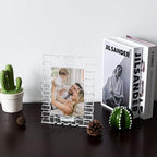 kitCom Crystal 5x7Inch Picture Frame, Wedding Frame Tabletop Display 5''x 7'', Tabletop Display Decor Wedding Frame(Fit 5x7 Max Photos), Clear with Gift Box - size: 5 x 7 inch