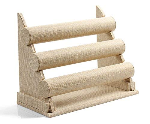 ChezMax 3 Tier Detachable Jewelry Holder for Bracelet Necklace Watch - Linen - color: C- Linen