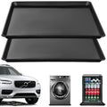 22.8'' x 21.6'' Oil Drain Pan,Drip Tray Oil Drip Pan for Under Car Plastic Oil Tray- Leak Proof Mini Fridge Drip Pan,Oil Drain Pans for Changing Oil,Oil Drip Pan for Under Car,Black(2 Pcs) - size: 22.8'' x 21.6'' x 1.2'', Plastic