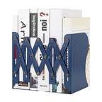 Aobopar Metal Bookends - Heavy Duty Book Holders for Shelves, Suitable for Office, Home and School Use (Dark Blue) - color: Dark Blue