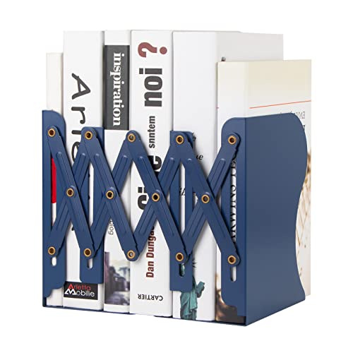 Aobopar Metal Bookends - Heavy Duty Book Holders for Shelves, Suitable for Office, Home and School Use (Dark Blue) - color: Dark Blue