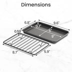 GoodCook Set of 2 Nonstick Steel 9" x 6" Toaster Oven Mini Baking Sheets with Racks, Gray - size: 9" x 6" (2- Piece Set) w/ Rack