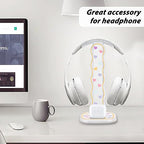 CamyCosy Headphone Holder for Desk, Gaming Headset & Earphone Stand - Clear Love Hearts Pattern Desk Accessory - color: hearts