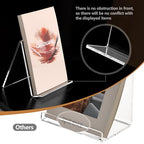SANRUI 2 Pack 6 Inch Acrylic Book Display Stand, A5 Clear Easel Base Holder, Vinyl Record Display Rack for Home Office Album, CD, Magazine, Postcard, Picture, Plate, LP Cover, Artworks, Phone, Tablet