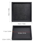 PATIKIL Wood Serving Tray 7 Inch, Square Decorative Platter for Home Decor Kitchen Table Candle Holder, Black - size: 7 Inch