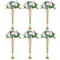 NUPTIO Gold Tall Centerpiece Table: 21.9" Trumpet Vases for Wedding Metal Flower Stand for Party Decorations Set of 6 - size: 6 Pcs
