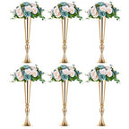 NUPTIO Gold Tall Centerpiece Table: 21.9" Trumpet Vases for Wedding Metal Flower Stand for Party Decorations Set of 6 - size: 6 Pcs