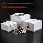 Clisela 3pcs Acrylic Cube Display Stands Box Risers with Hollow Bottoms, Food Risers for Buffet Table, Decorative Display Stand Shelf for Dessert Collectibles Jewelry Figures Show - White 6" 7" 8" - size: (6,7,8)"- White