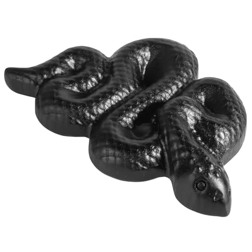 Nupuyai Hand Carved Sleeping Snake Statue for Home Decor, Natural Black Obsidian Crystal Figurine Stone Sculpture Decoration for Fengshui - style: Sleeping Snake